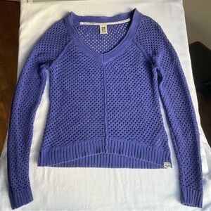 Rosy Women Long Sleeve Knit Sweater, size M, Blue, See Through